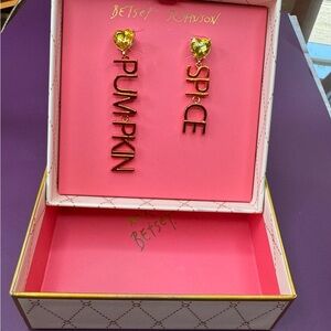 Betsey Johnson Gold and Yellow Pumpkin Spice Earrings